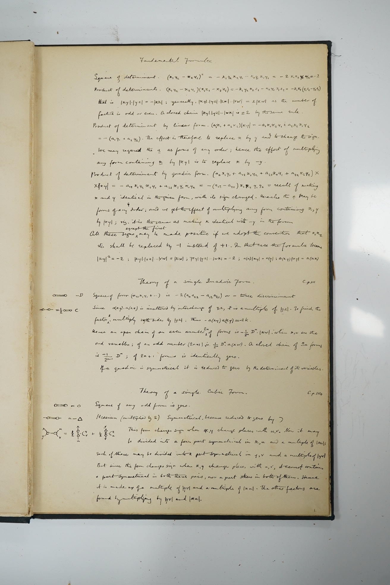 Clifford, William Kingdon, (1845-1879) - Mathematical Fragments being facsimiles of his unfinished papers relating to the Theory of Graphs, 22 leaves, with some diagrammatic illustrations, folio, original gilt lettered b